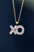 14K yellow gold pendant with lab diamonds