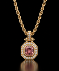 Octagonal Pink Zircon Pendant