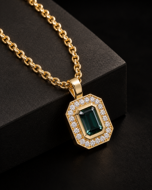 Carraigín Tourmaline and Diamond Pendant