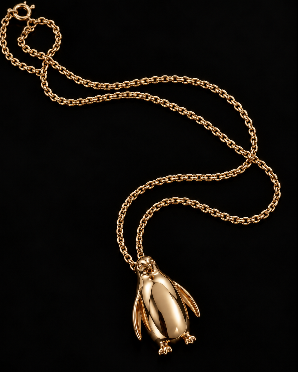 Gold Penguin Pendant