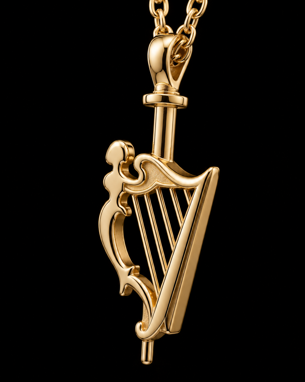 Gold Harp Pendant