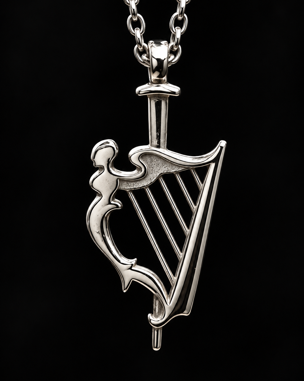Silver Harp Pendant