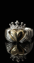 Brian Boru Claddagh Ring — Silver & 9k Gold (XL)