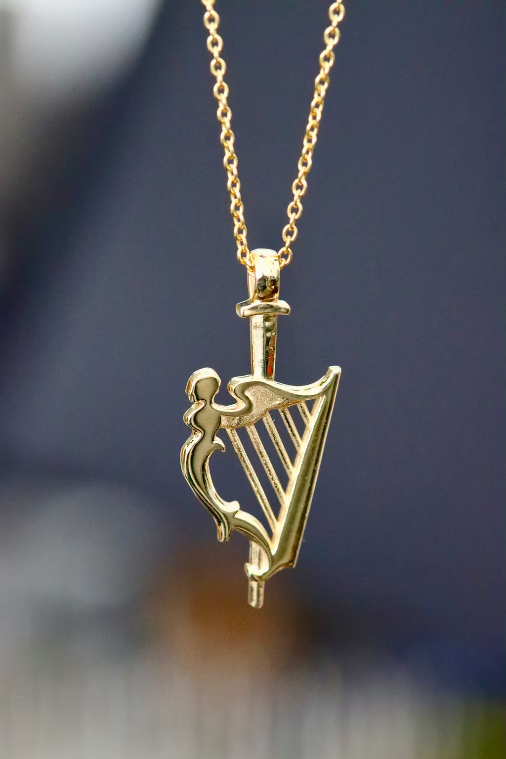 Gold Harp Pendant